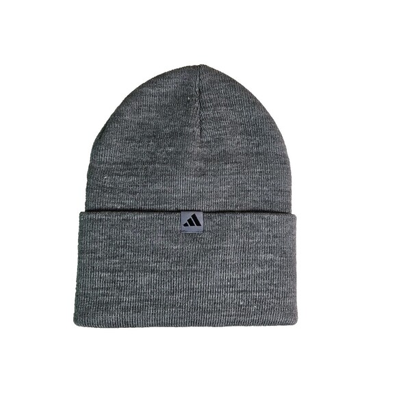 Men's Adidas Fold Over Beanie Cuffed Designed 3D Silicone Logo 1 Size Fits All - Picture 3 of 4